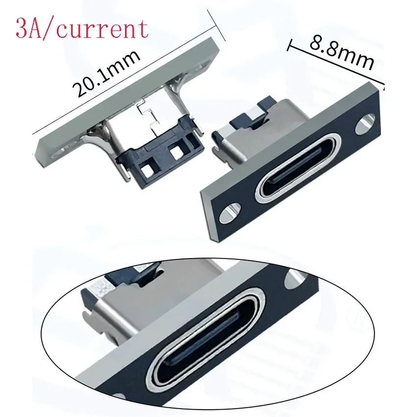 1-10pcs USB 3.1 Type C Socket With Screw fixing plate Type-C USB Jack 3.1 Type-C 2Pin 4Pin 5Pin 6Pin Female Connector Jack