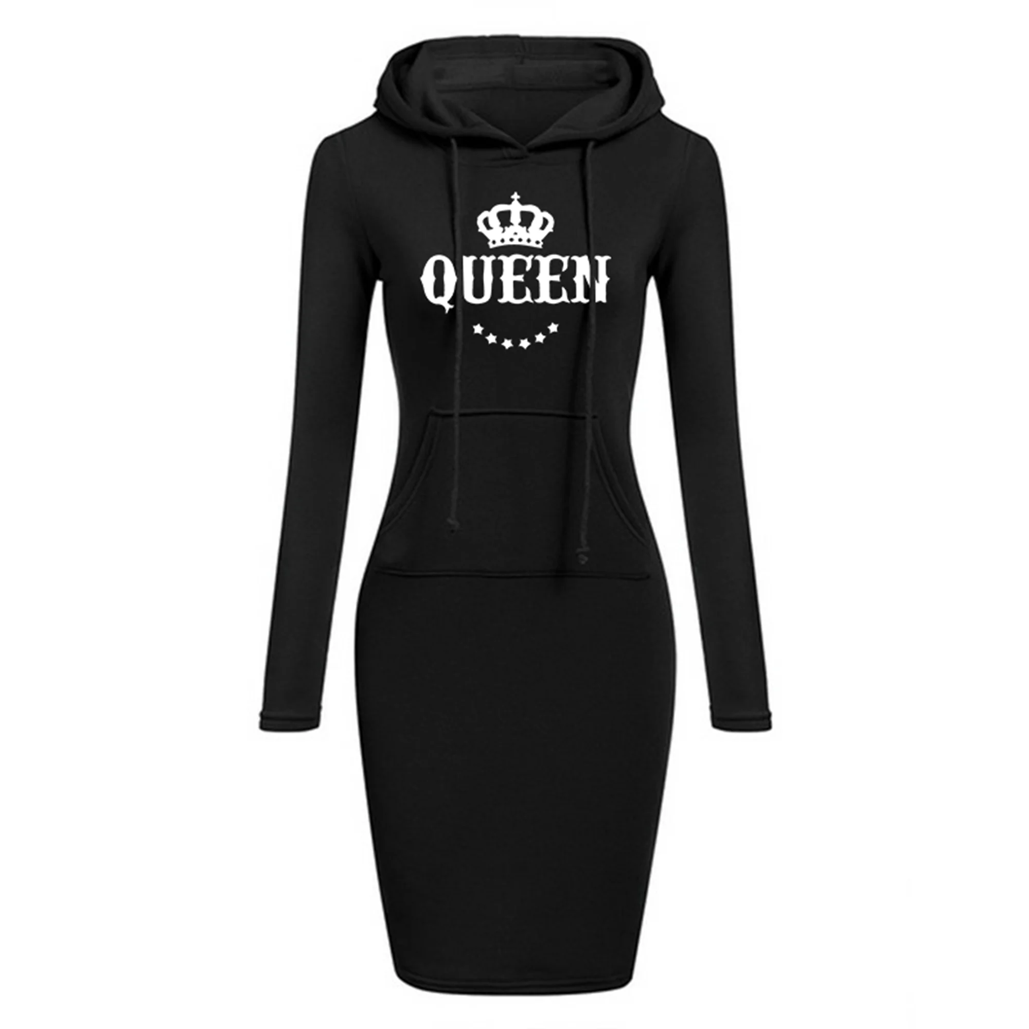 Women\'s Slim Hoodie Dress Dress Casual Knee Skirt Hoodie High Quality Hooded Sweatshirt Casual Women\'s Queen Hoodie Skirt