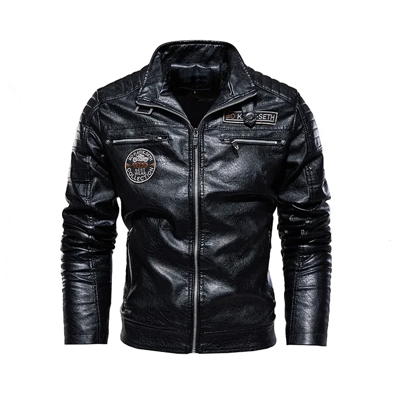 Winter Fleece Leder Jacke Abnehmbare Pelz Kragen Windjacke Ropa De Hombre Dünne Mantel Männer Marke Motorrad Faux Leder Jacke