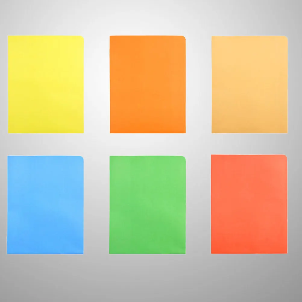 6Pcs Premium Thick Paper File Folder A4 Size 2-Pocket Document Organizer for Office Receipts Colorful Assorted Set