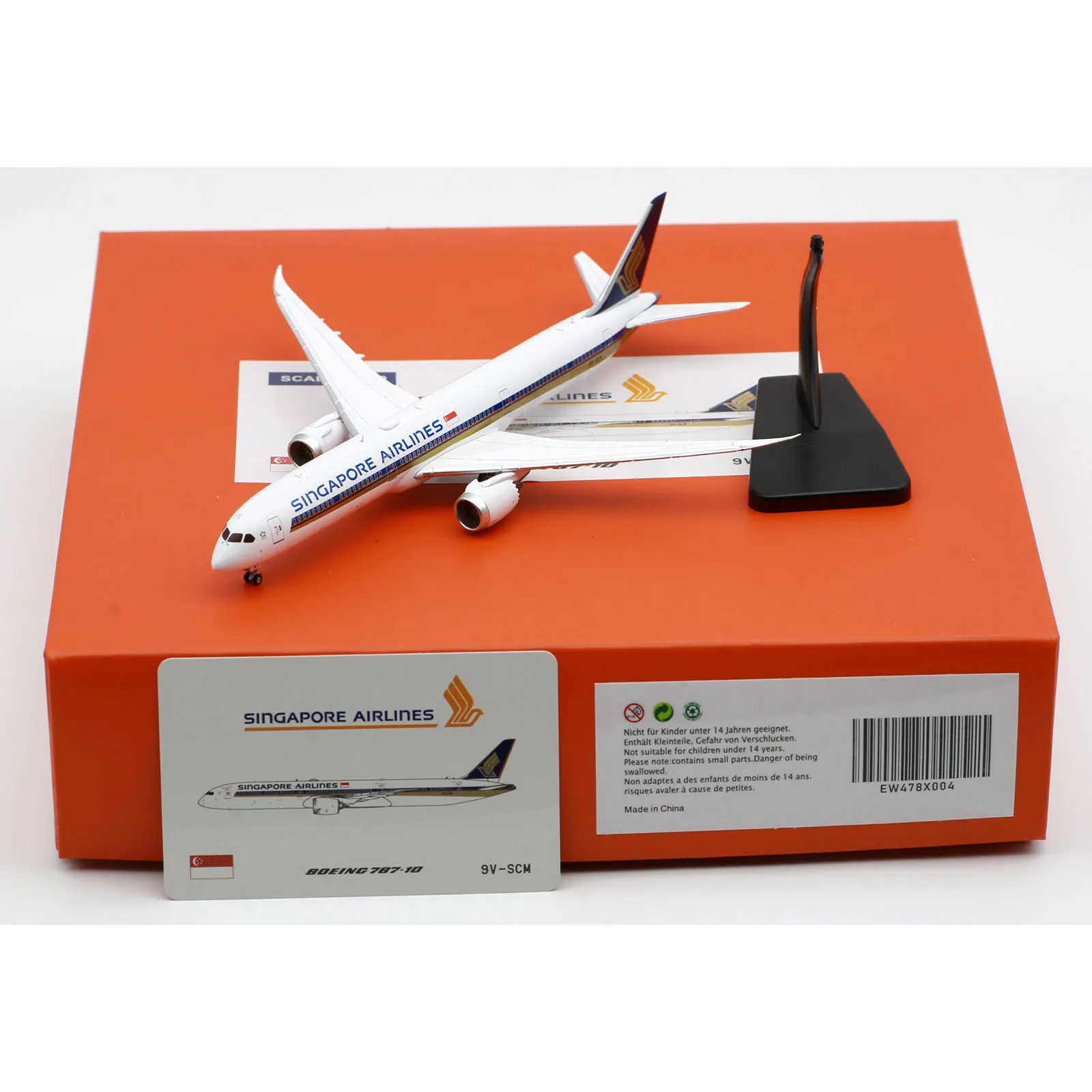 

EW478X004 Alloy Collectible Plane JC Wings 1:400 Singapore Airlines "StarAlliance" Boeing B787-10 Diecast Aircraft Model 9V-SCM