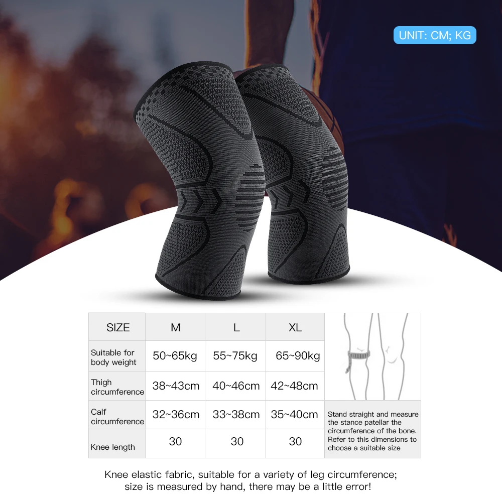 1 PCS Kyncilor Knee Joint Protection with High Elasticity Knitted Fabric Knee Pads for Fitness Running Basketball and Sports