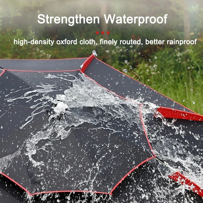 1.8-2.6m Fishing Umbrella 2-Layer Fold Sun Protection Sunshade Waterproof Awning Multifunction Folding Rain Fishing Umbrella