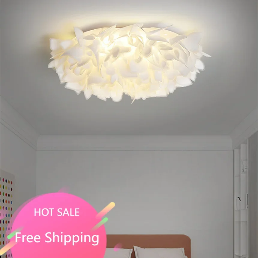 modern feather teto lamp for bedroom living room indoor home fixtures luminaria decoracao lights kids children deco 01