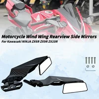 Espejos laterales para motocicleta Winglets ala de viento retrovisor giratorio ajustable para Kawasaki NINJA 650 300 400 250 ZX10R ZX6R ZX-25R