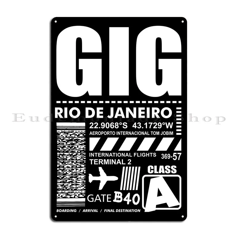 Rio De Janeiro Internation Metal Sign Customize Club Garage Living Room Design Tin Sign Poster