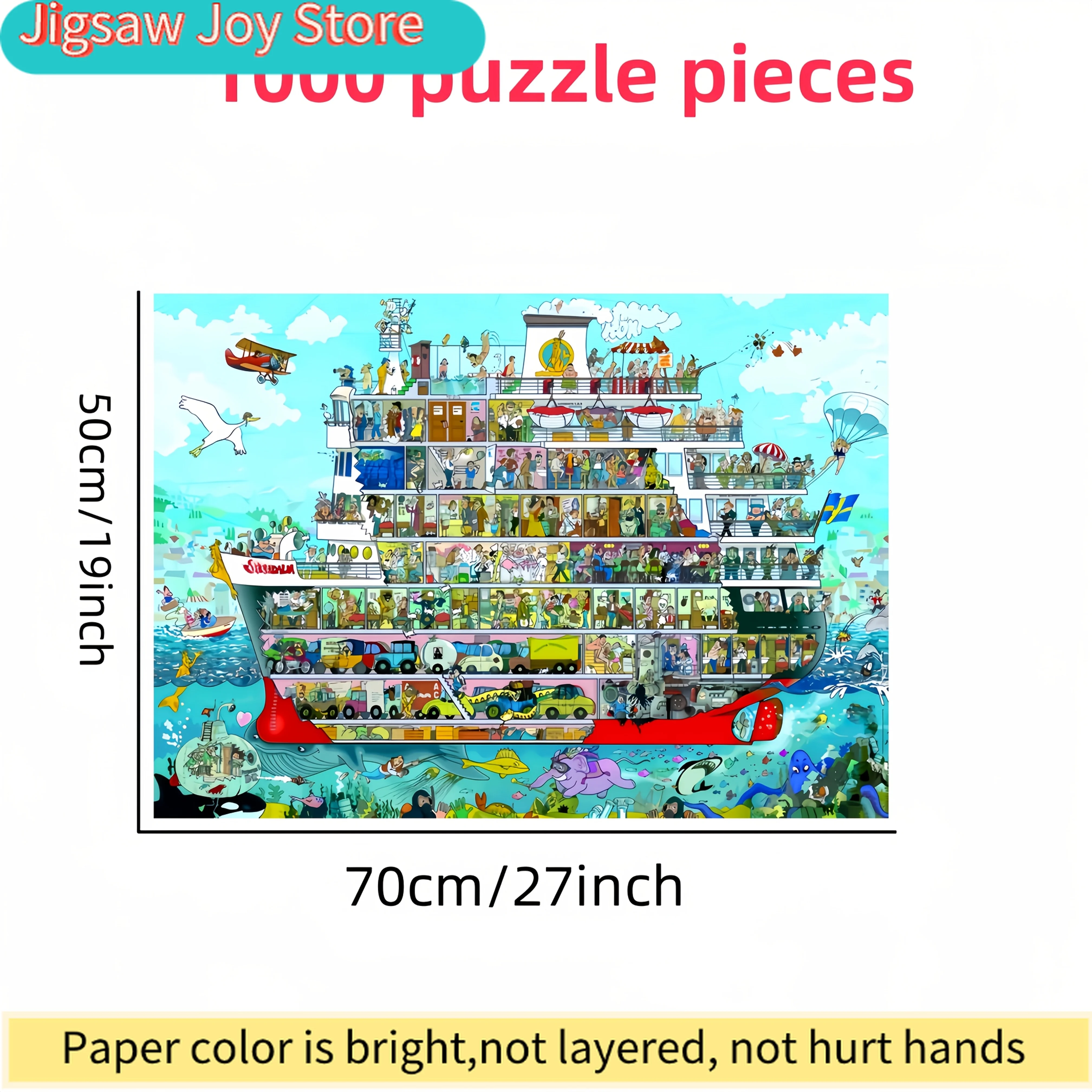 DIY Luxury Cruise Ship Jigsaw Puzzle for Adults & Beginners - Vibrant Colorful Artwork with Detailed Interior & Exterior Scene