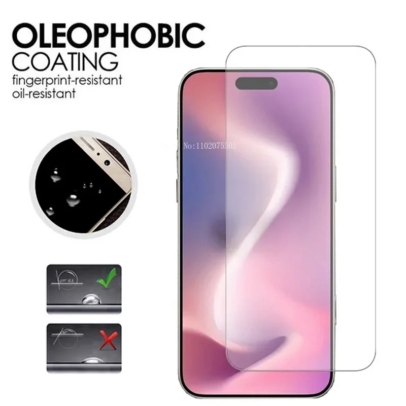 4PCS Tempered Glass For iPhone 16 15 13 12 11 14 Pro Max Screen Protector for iPhone X XR XS Max 14 15 16 Plus Protective Film