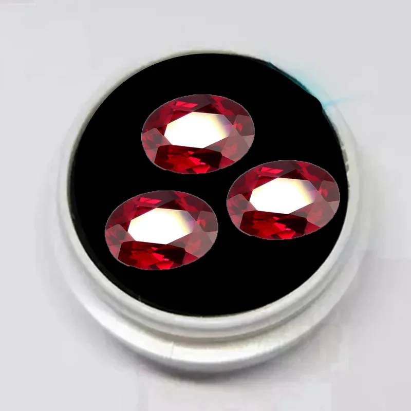 Rubino fluorescente sotto la luce UV rosso sangue ovale sfaccettato 13x18mm 16.0ct VVS pietra preziosa sciolta per gioielli che fanno pietre preziose