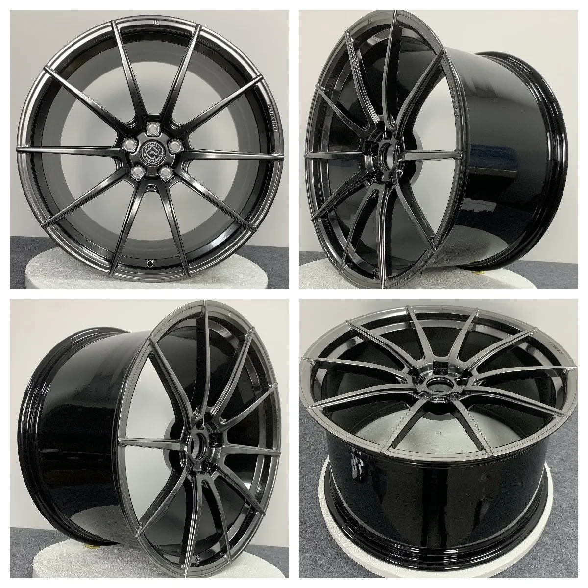 Four Wheels Block Forged Alloy 6061-T6 Car Wheels 16-21 Inch Polished 0-50mm Various Bore Depths Car Manufacturer Rims