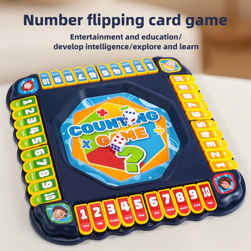 

Blue Number Flip Tabletop Game Parent-Child Interactive Toy Set Board Game Party Game Christmas Birthday Gift