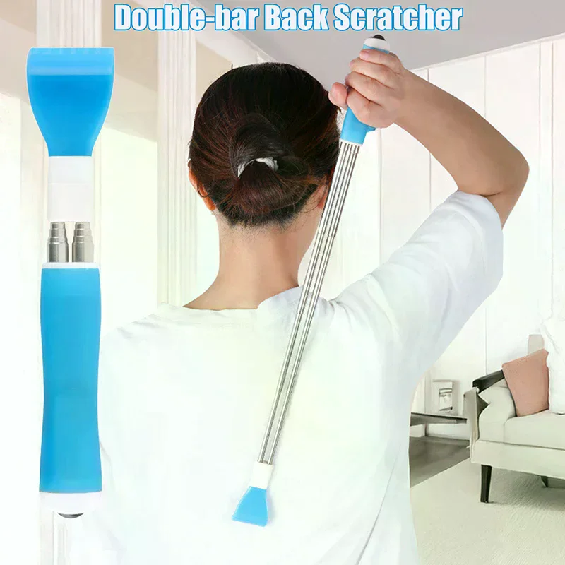 

Stainless Steel Retractable Scratcher Portable Telescopic Back Scratcher Itch Massage Tool Adjustable Double Pole Scratcher Gift
