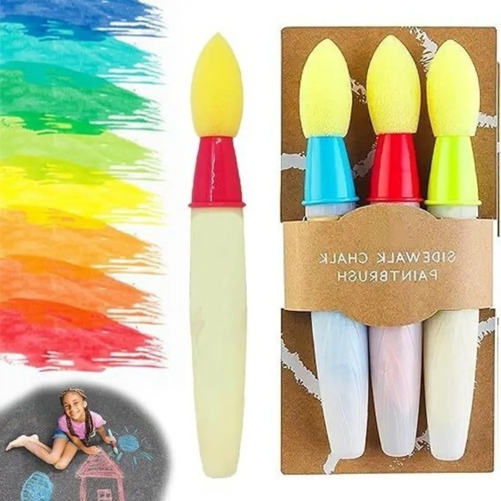 

New Sidewalk Chalk Paint Brush Set Colorful Outdoor Art Tools for Kids Creative Street Drawing Play and Garden Fun
