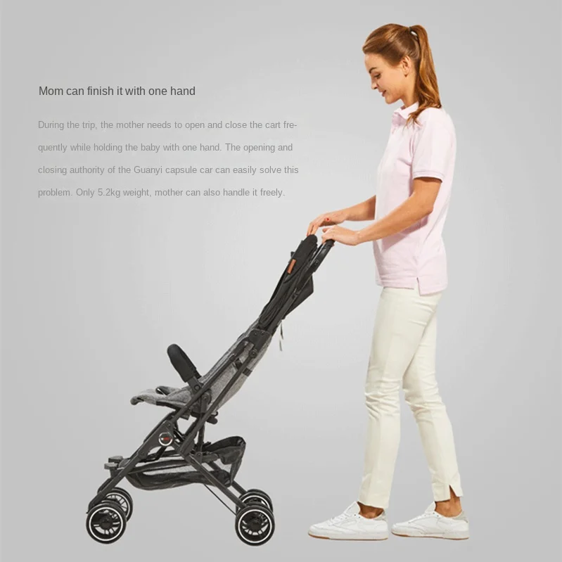 mini stroller Car Baby Handcart Lightweight, Ultra Light, Portable Folding, No Check in Station Wagon Baby