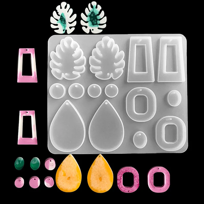 

DIY Tool Silicone Mold for Earrings Pendant - Handmade Jewelry Making Mould UV Epoxy Resin Compatible