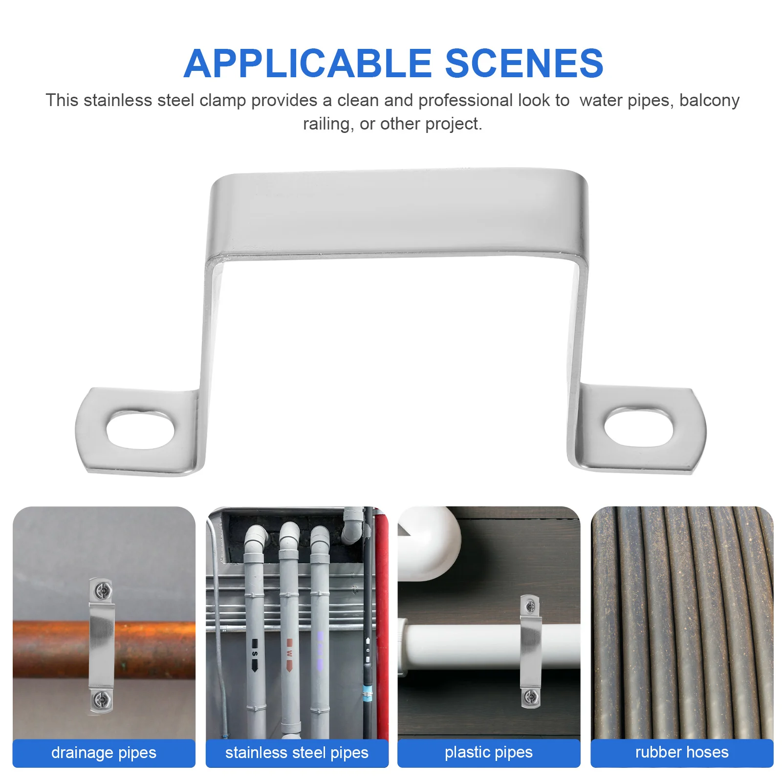 

Зажимы для квадратных труб из нержавеющей стали U-образные кронштейны для деревянных стоек, инструменты для забора, металлические зажимы, соединители для квадратных трубок