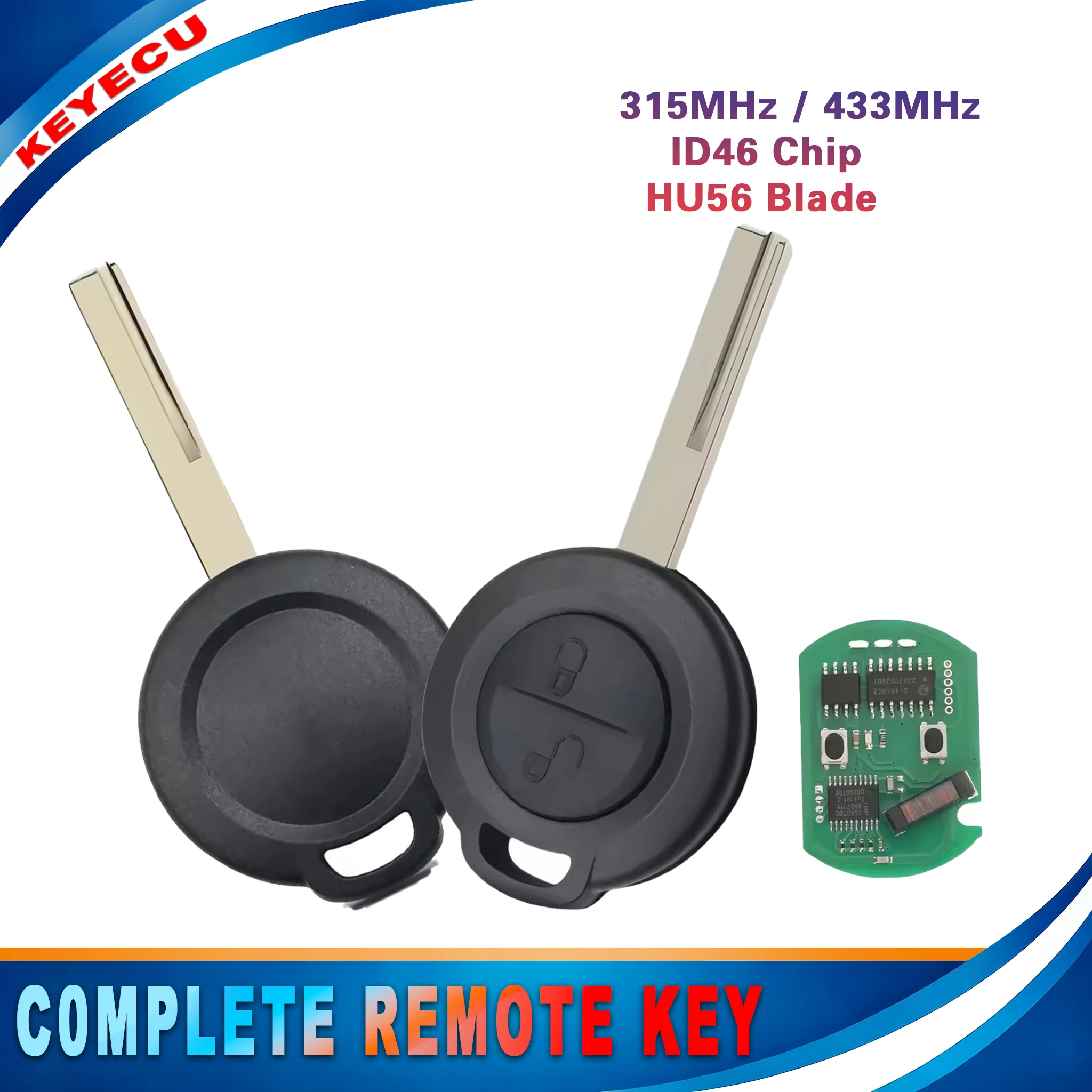 KEYECU Remote Key Fob for Mitsubishi Colt Warrior 2002‑2012 Carisma 1999‑2004 SpaceStar 1999‑2005 2 Button 315MHz 433MHz ID46