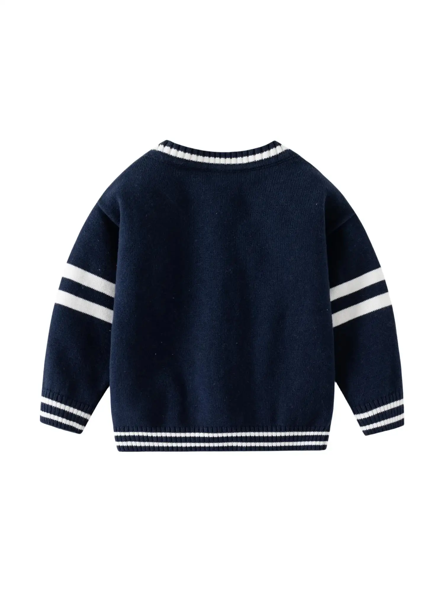 Cute Preppy Style Cotton Baby Boy Knitted Sweater Cardigan Toddler Long Sleeve Warm Top for V Neck Warm Clothes