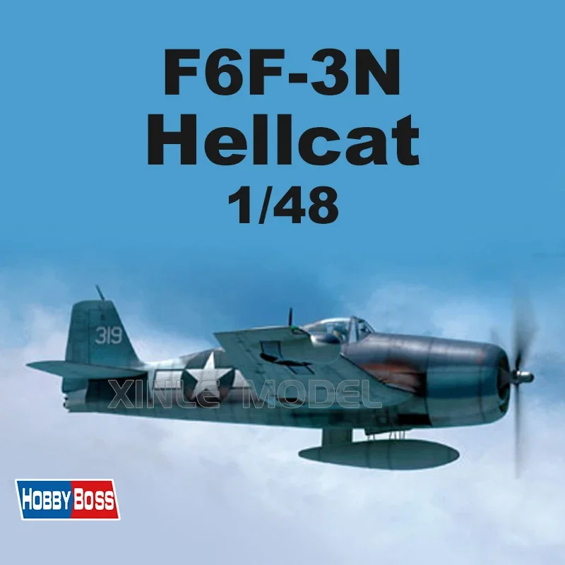 

Комплект пластиковой собранной модели самолета Trumpeter 80340 F6F-3N Hellcat 1/48