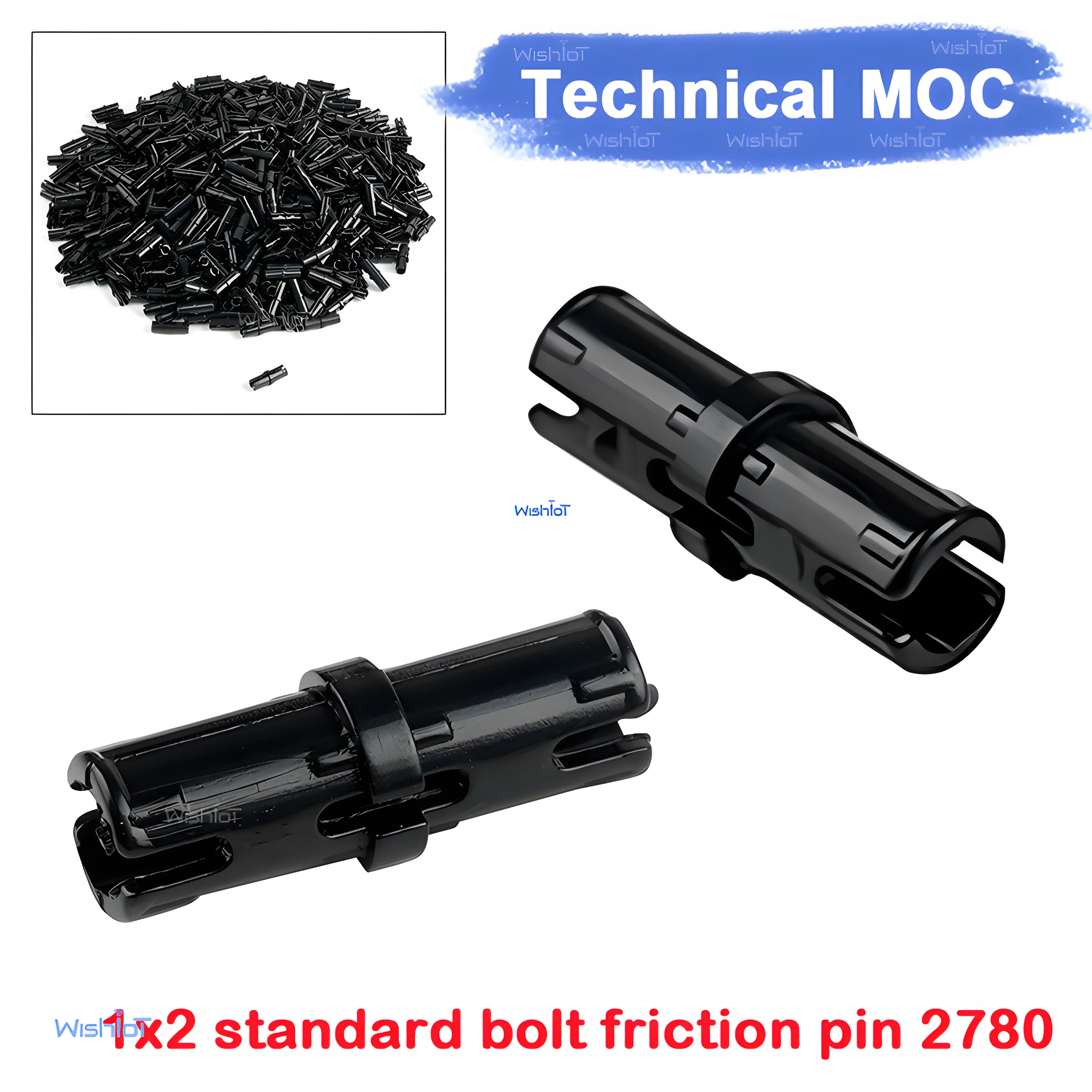 

2780 Technical Parts 1x2 Bolt Friction Pin Connector MOC Bulk Building Blocks for legoeds Replace Accessories DIY Toys Gifts