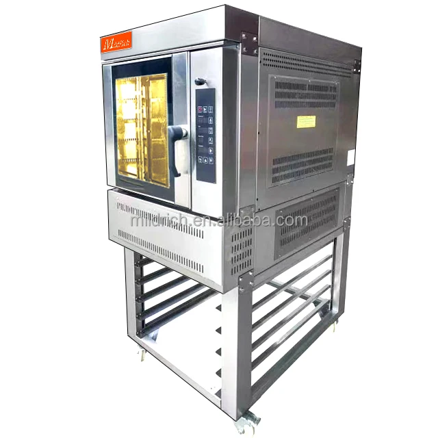 MILDRICH Commercial Five Trays Hot Air Gas Loaf Bread Mooncake Convection Baking Oven for Sale with Shelf