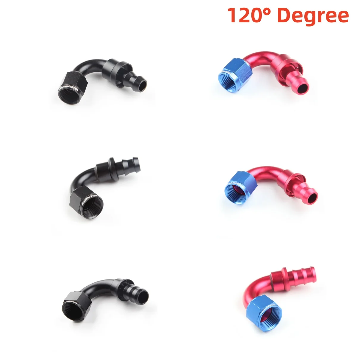 NEW Universal Black AN4 AN6 AN8 AN10 AN12 AN16 Push-on Hose End Fuel Oil Cooler Hose Fitting 120 150 Degree Connection Adapter