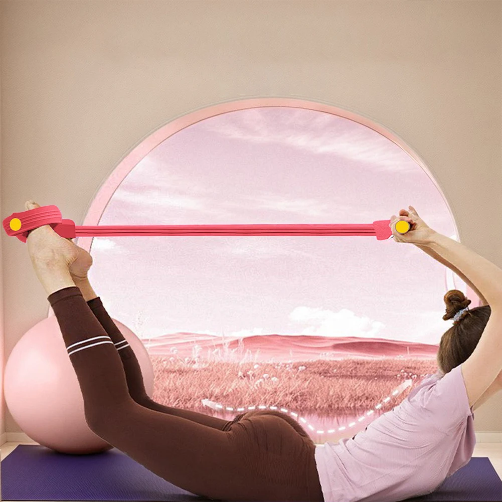 حبل توتر متعدد الوظائف للتمرين مع مقبض مرن لدواسة اليوجا وحزام مقاومة لدواسة القدم #2