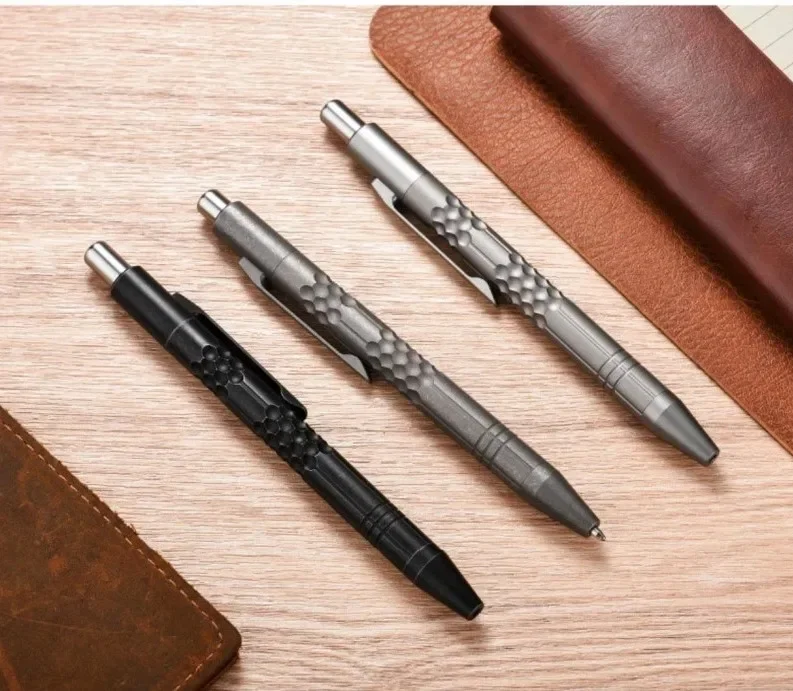 FEGVE Titanium Ball Pen Signature Writing Pocket Pen Business Office Stationery EDC