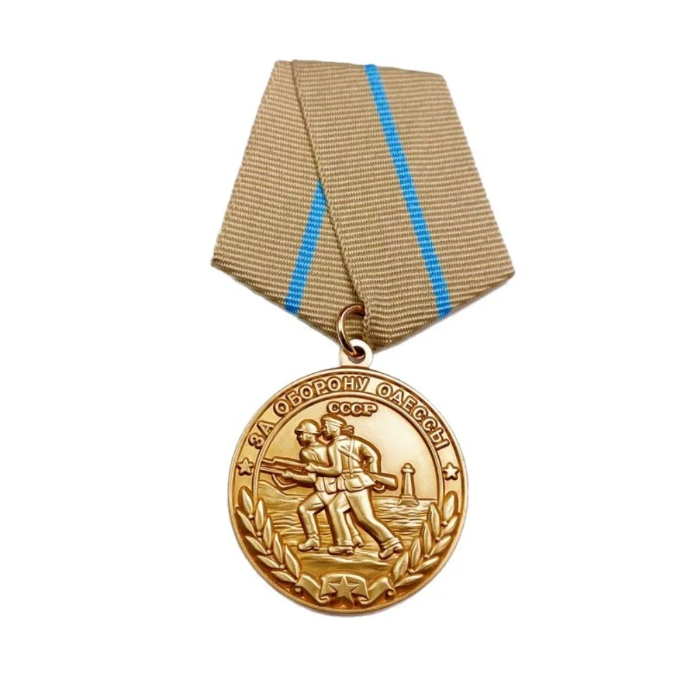 1pc Soviet Commemorative Medal for The Defence of Odessa High Quality Copper Ribbon Pin Badge Decoration Crafts