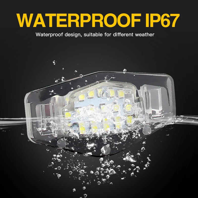 2 Pcs 12V LED No Error Canbus Car License Number Plate Light Lamp For Honda Odyssey Accord Civic 7 8 9 City MR-V MRV Pilot Luces