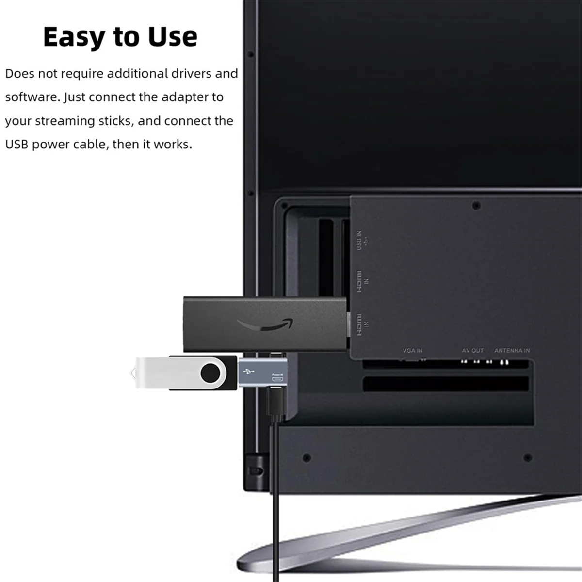 

A29R 2Pcs OTG Adapter for Fire TV Stick 90 Degree Left/Right Angle Micro-USB to USB OTG Adapter for Android Phone Tablet
