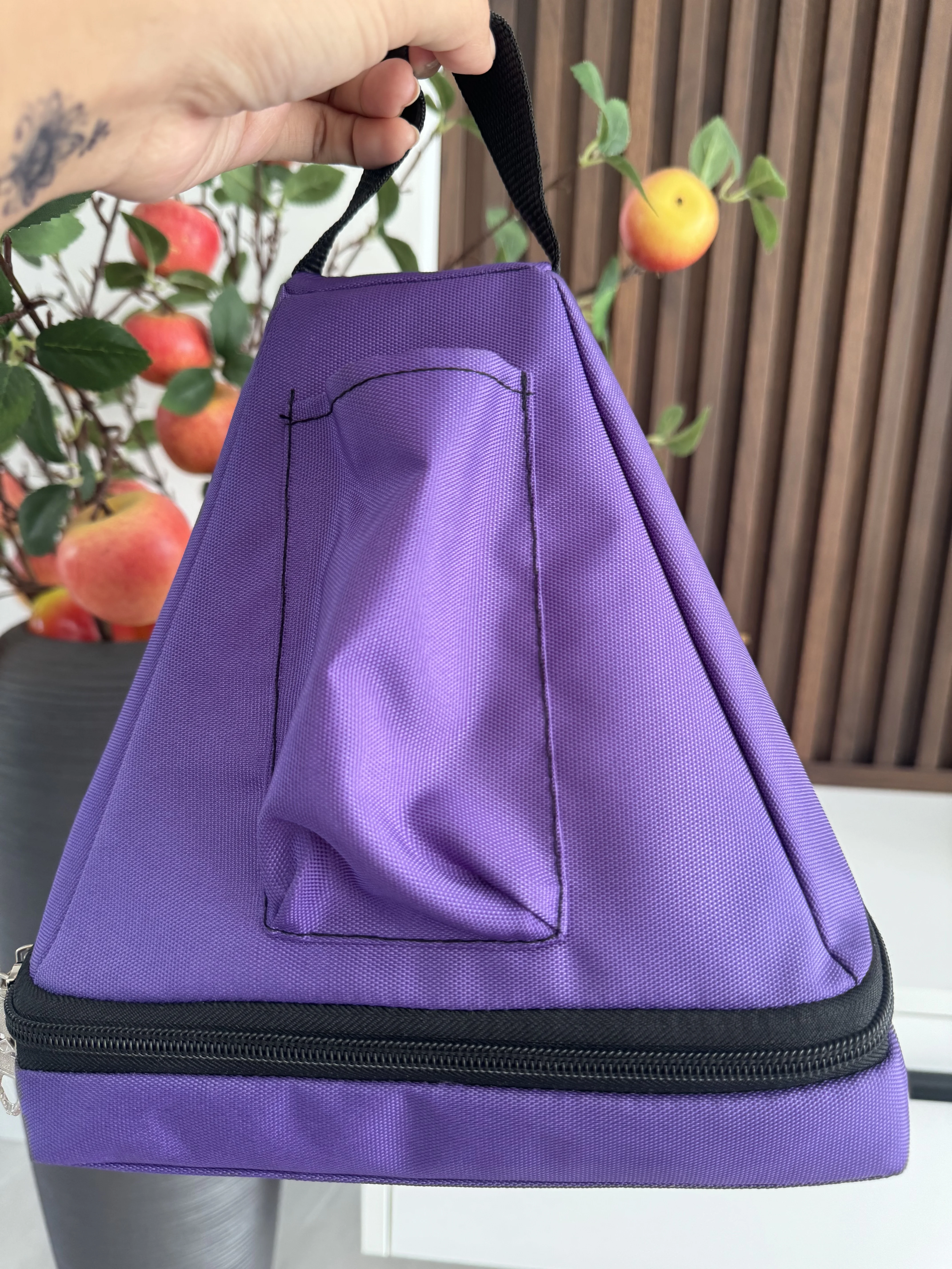 Canvas Heavy Duty Carry Case for Crystal Singing Pyramid Purple Canvas Material to Protect Bowls Safety