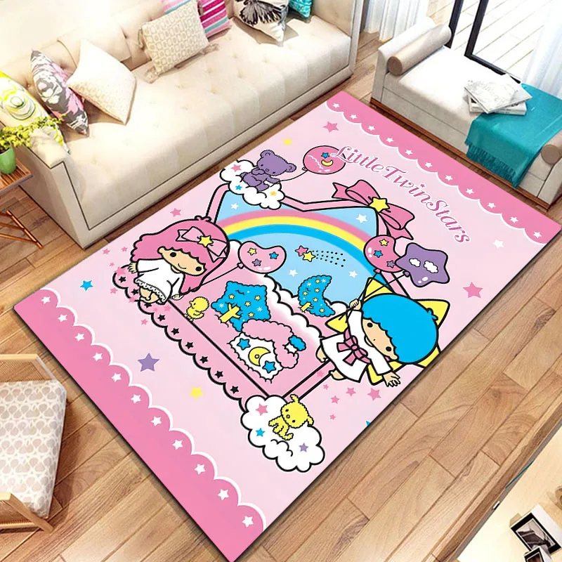 

Sanrio Hello Kitty Little Twin Stars Pattern Rug Carpet for Living Room Bathroom Mat Creative Doormat Carpet for Bedroom Home