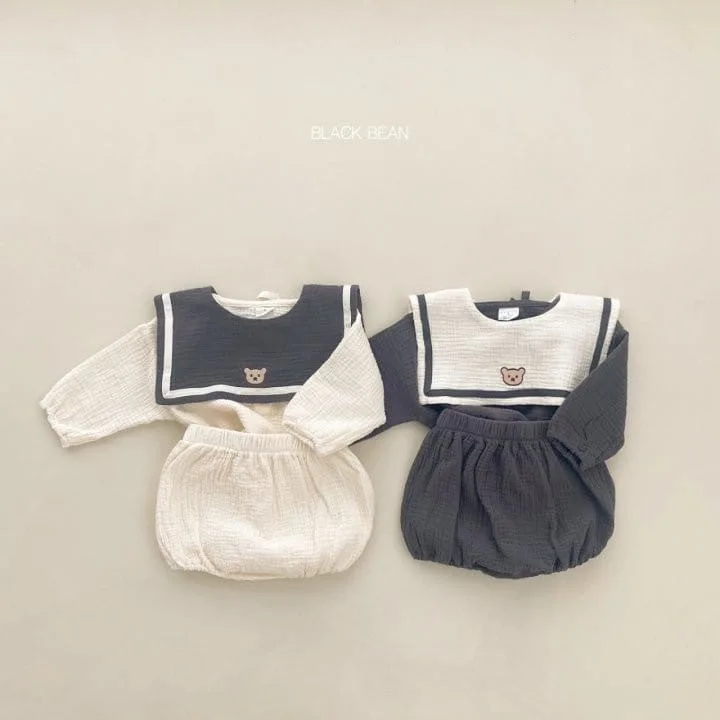 2023 Autumn New Infant Girl Navy Collar Shirts + Shorts + Bib 3pcs Suit Cute Bear Print Baby Long Sleeve Clothes Set Boy Outfits