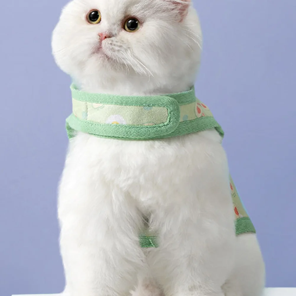 

Puppy Harness Vest Type Cat Walking Leash Dog Strap Simple Avocado Patterned Green Prints Breathable