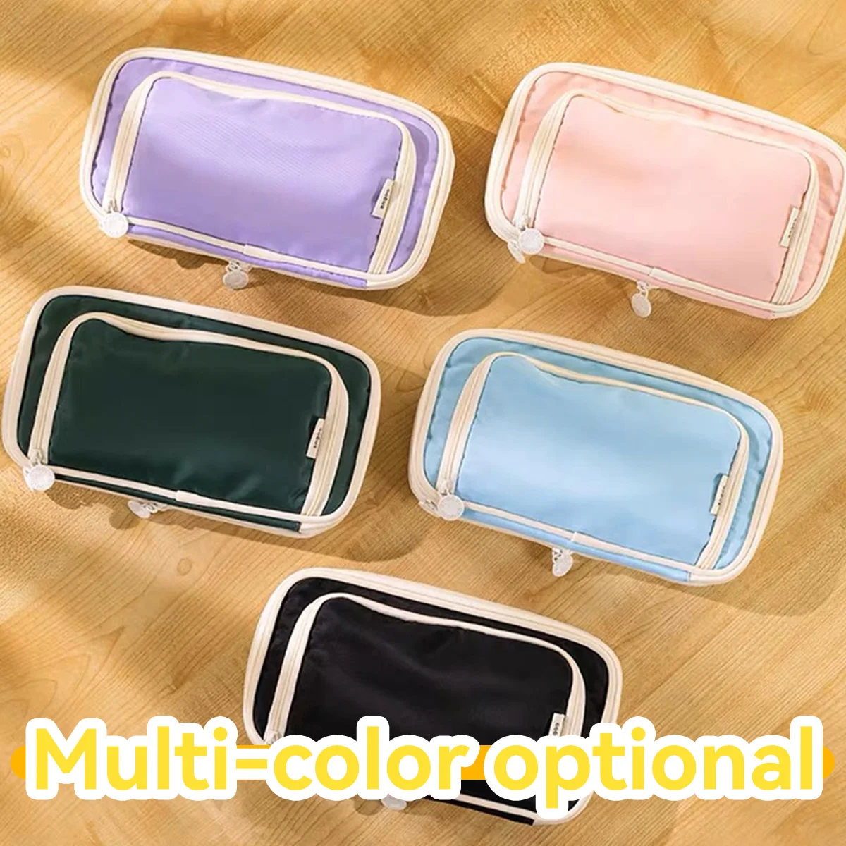 Trousse à Crayons Kawaii à 3 Compartiments pour Fille, Boîte à Stylos, Poudres, Fournitures de Rentrée Sв, Mignon, Coréen