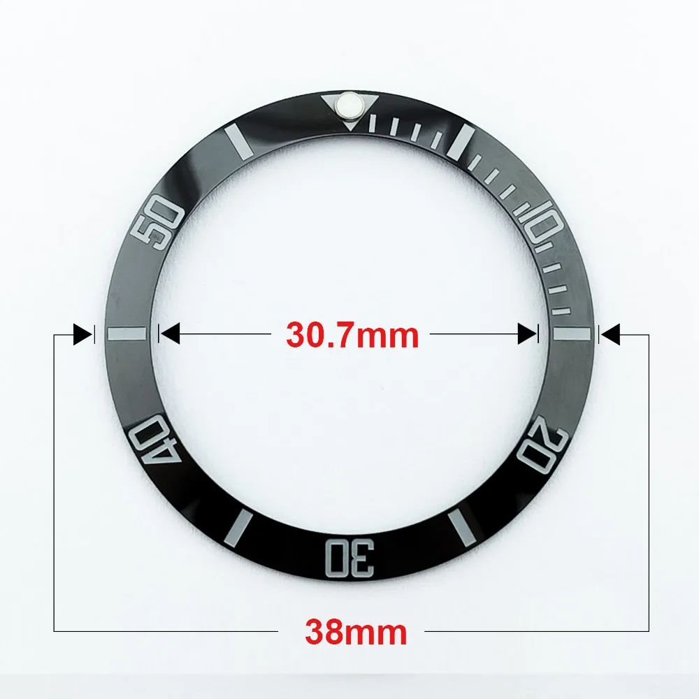 38-30.7mm Ceramic Sloping super Luminoust Watch Bezel Insert Fit 40mm Watch Case watch accessories parts
