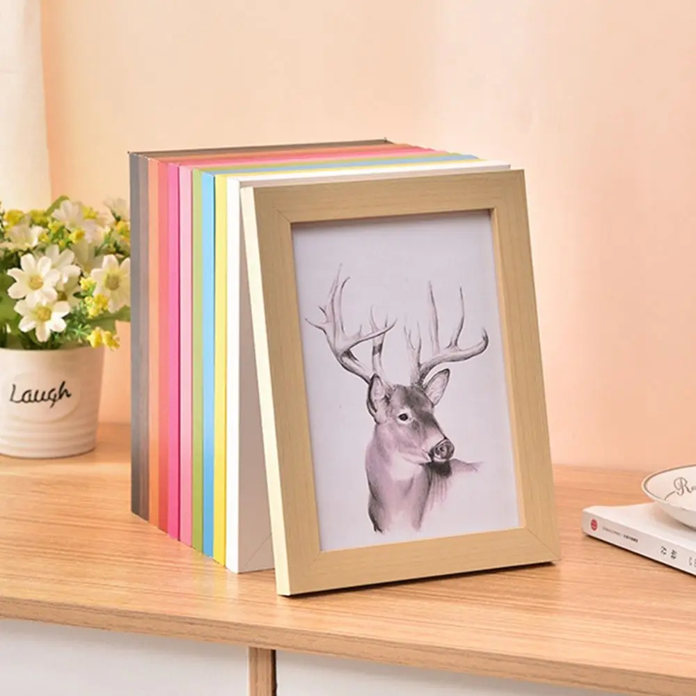 Simple Colorful Photo Frame Multi Size Drawings Picture Frame Handcraft DIY Display Holders Room