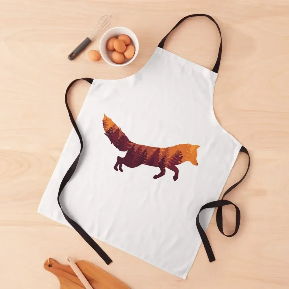 

Forest Fox Apron New year's Household Items Useful Home Cleaning Kitchen Things Apron