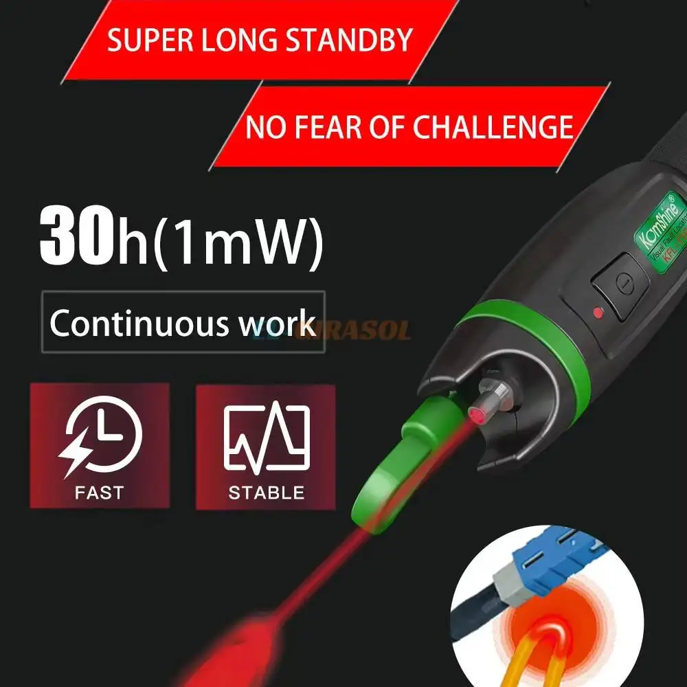10mW/20mW/30mW Metal Pen Visual Fault Locator KFL-11P FTTH Fiber Optic Red Laser Fault Detector for Fiber Break Testing