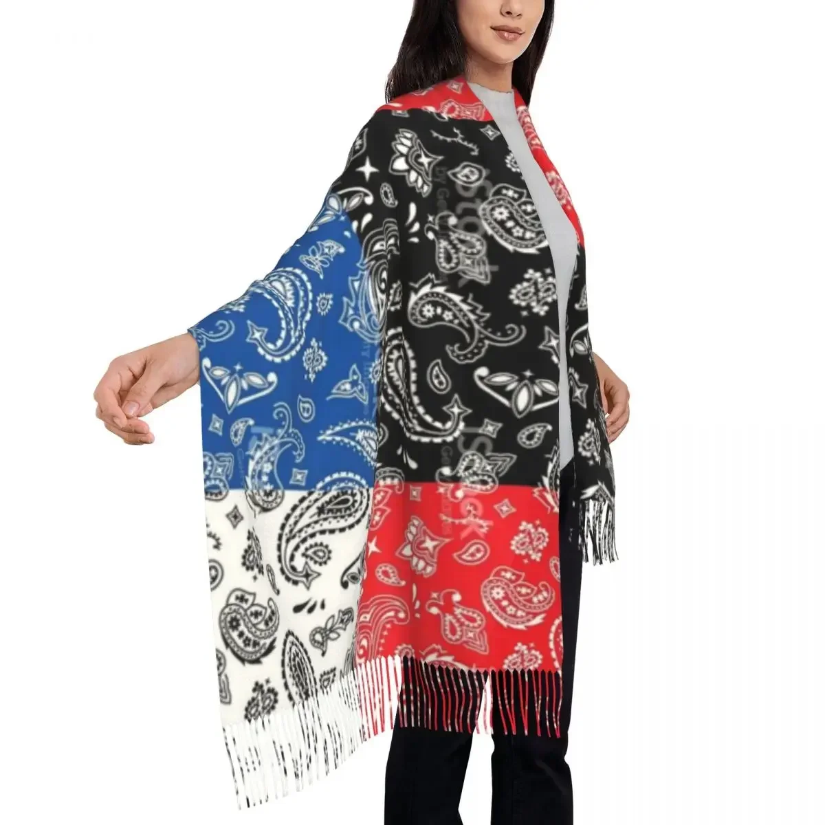 Customized Print Cool Colorful Bandana Pattern Scarf Men Women Winter Fall Warm Scarves Shawl Wrap