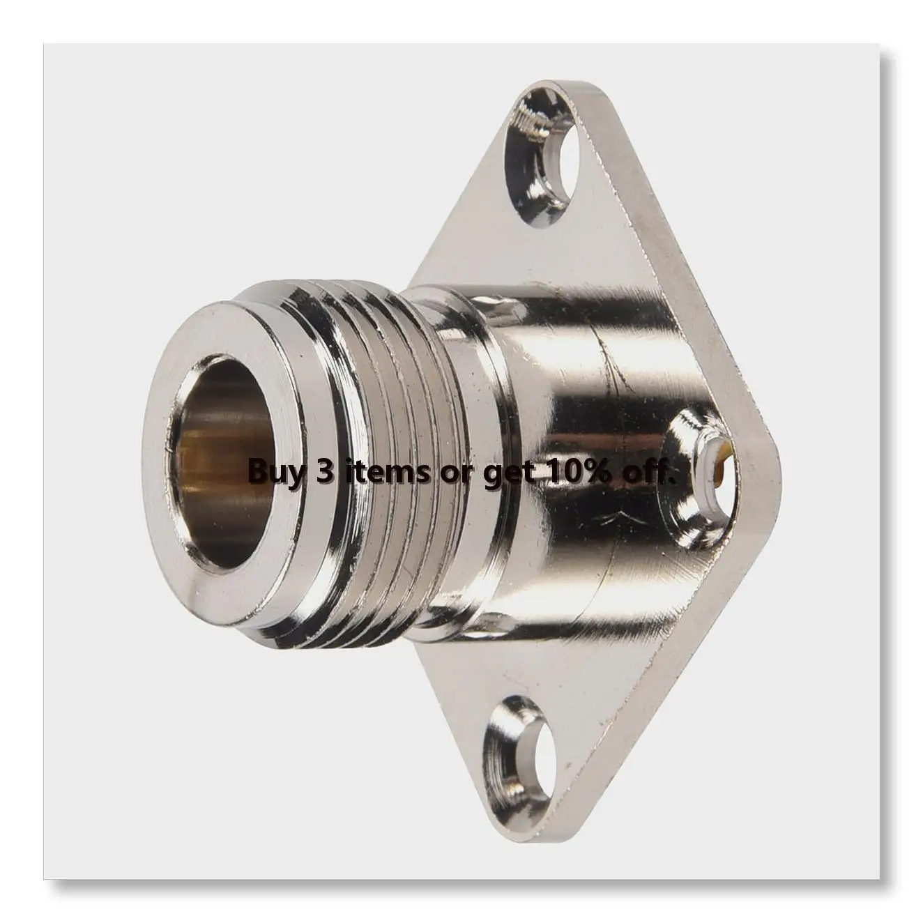 ●N type female jack RF coax connector 4-hole panel mount with solder cup,silver