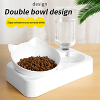 Pet Cat Bowl Small Double Bowl Medium-sized Dogs And Cats Pet Bowl Pet Drinking Automatic Refilling Feeding Bowl