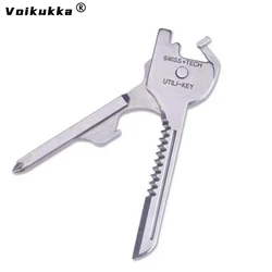 EDC 6 in 1 Multi-functional Stainless Utili-Key Key Ring Pocket Opener Keychain Kit Tool Mini Tactical Screwdriver