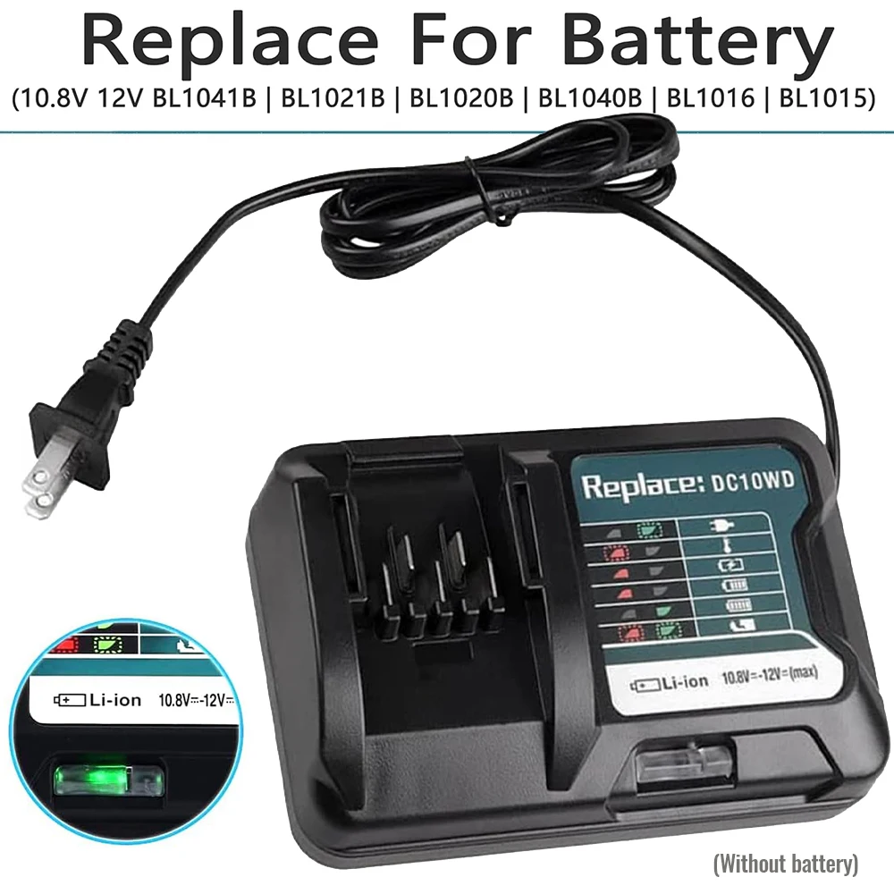 

Battery Fast Charger for Makita 10.8V 12V DC10WD BL1021B BL1041B BL1016 LED Light Charger New