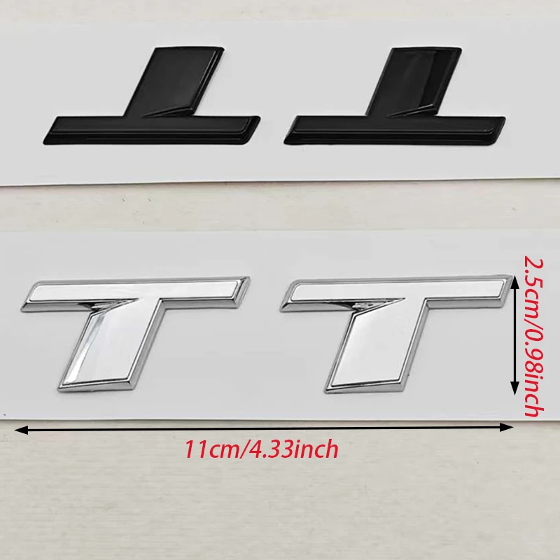 3D ABS Chrom Schwarz TT Logo Buchstaben Auto Heckklappen-Emblem Abzeichen Aufkleber für Audi TT RS MK1 8N 8J MK3 MK2 TT Sticker Zubehör – Detail 6