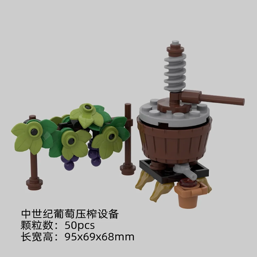 MOC – blocs de construction d'architecture de vue de rue créative médiévale, jouets pour enfants, cadeaux