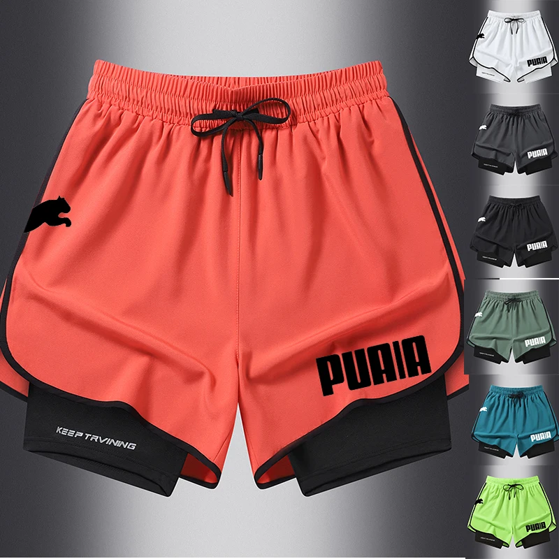 2024 Summer New Sports Shorts Men's Casual Solid Color Outdoor Running Quick Drying Shorts Fitness Shorts Gym Training Pants