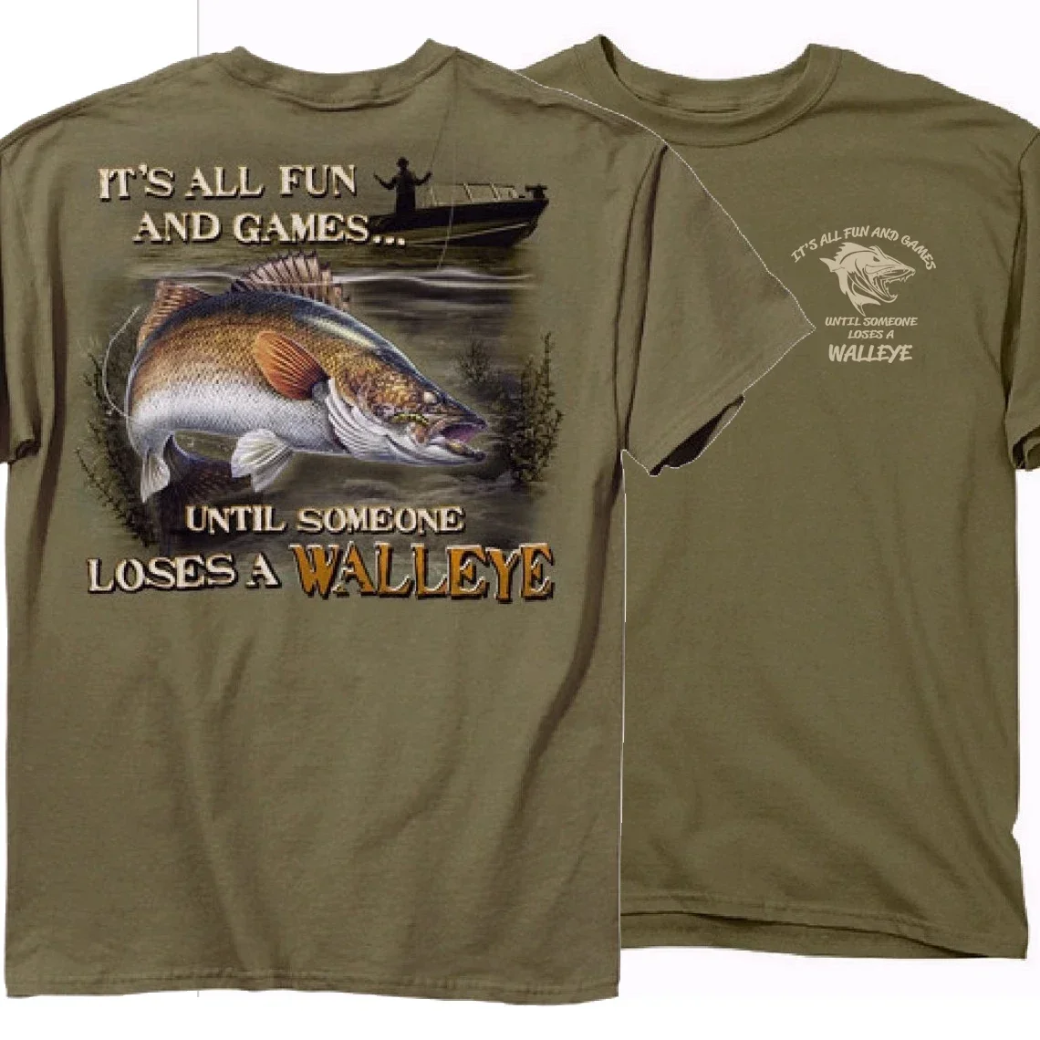 New 100% Cotton Short Sleeve O-Neck Casual T-shirts Loose Top Size Funny Walleye Fishing Game Angler Gift T Shirt Sweatshirt2024