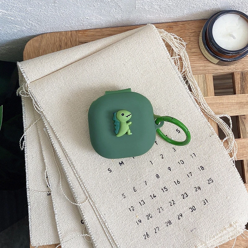 Funda de silicona con dibujos animados para SHOKZ OPENFIT, carcasa protectora de dinosaurio, caja de accesorios para auriculares